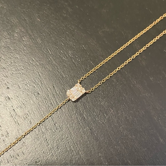 ⭐️14K Rose Gold⭐️Diamond Lariat Necklace - Picture 12 of 12